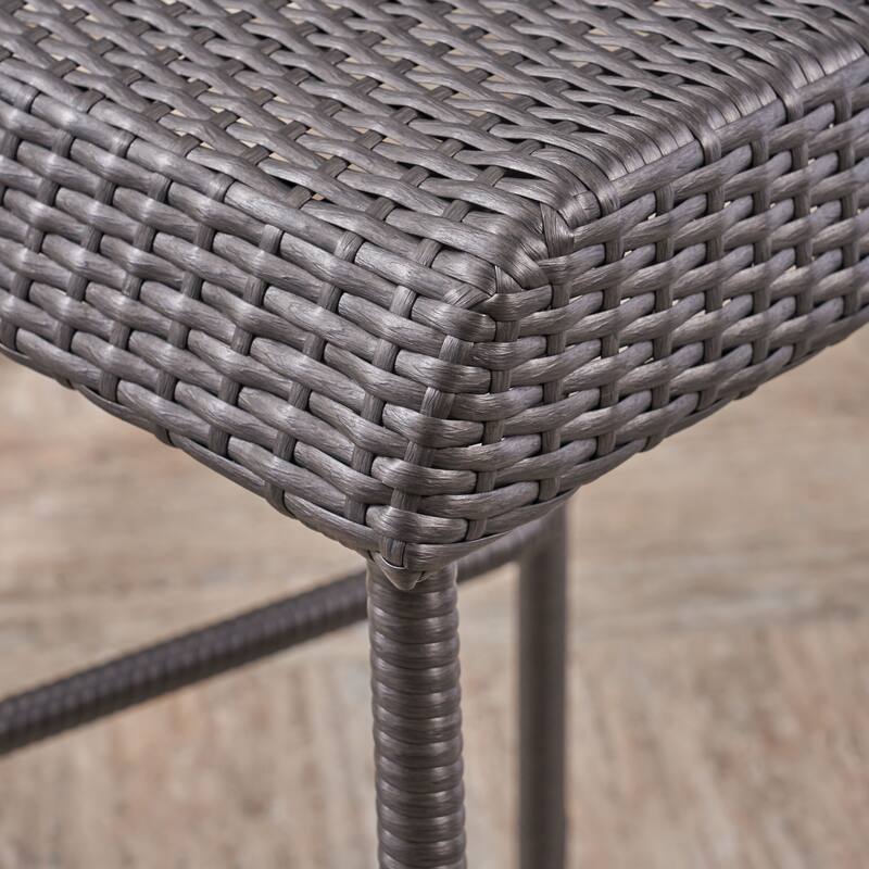Neal Outdoor Wicker Bar Stools by Christopher Knight Home