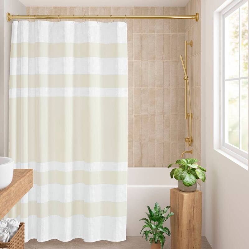 Madison Park Spa Waffle Shower Curtain with 3M Treatment