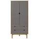 preview thumbnail 3 of 4, vidaXL Closet Cabinet Wardrobe Closet Organizer Armoire OTTA Solid Wood Pine - 30.1" x 20.9" x 67.7"