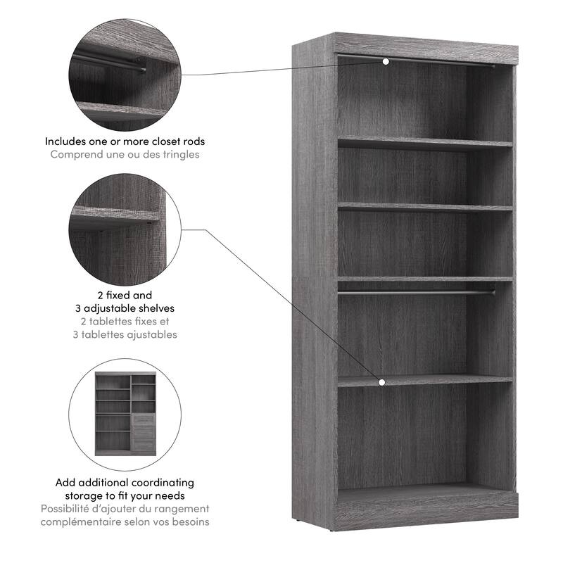 Pur 36W Closet Organizer, Home Organization Wardrobe by Bestar