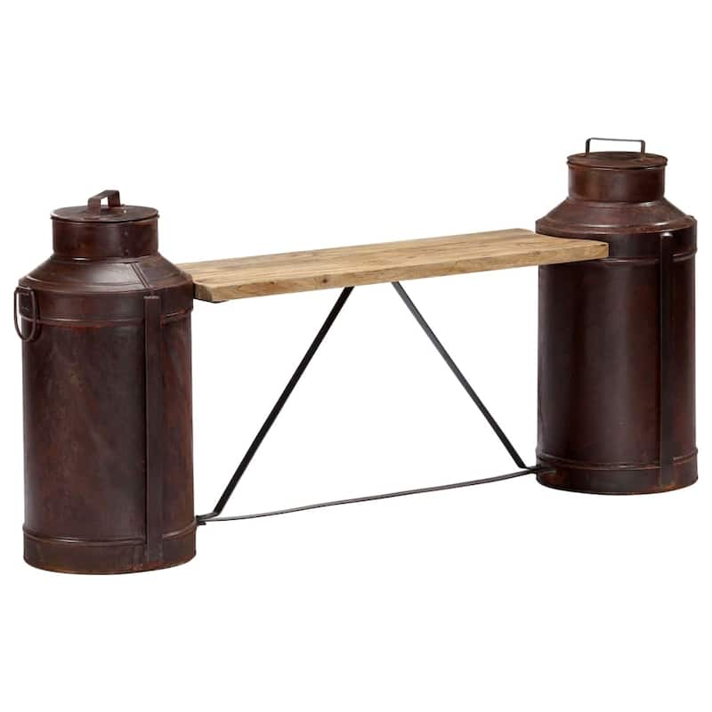 vidaXL Milk Bottle Bench 59.1"x13"x25.2" Solid Mango Wood - 59.1" x 13" x 25.2"