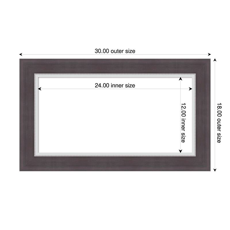 Ellie Framed Dry Erase Magnetic Board - 30 x 18 in - Ellie Brown Silver