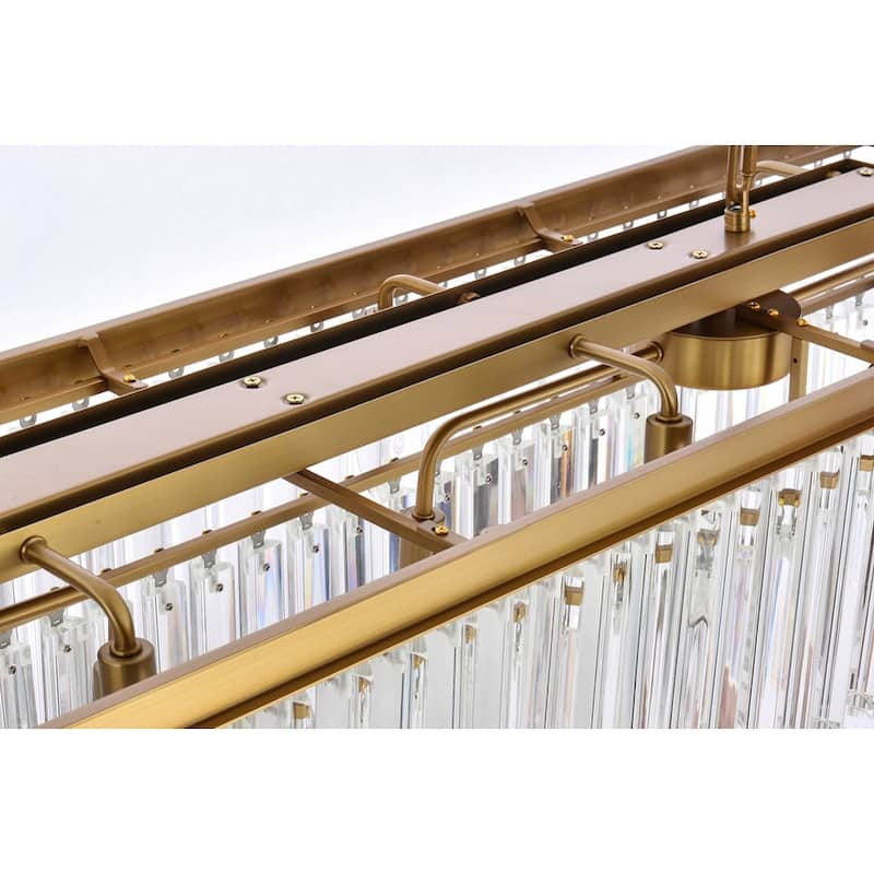 Indigo Home rectangle crystal chandelier in satin gold