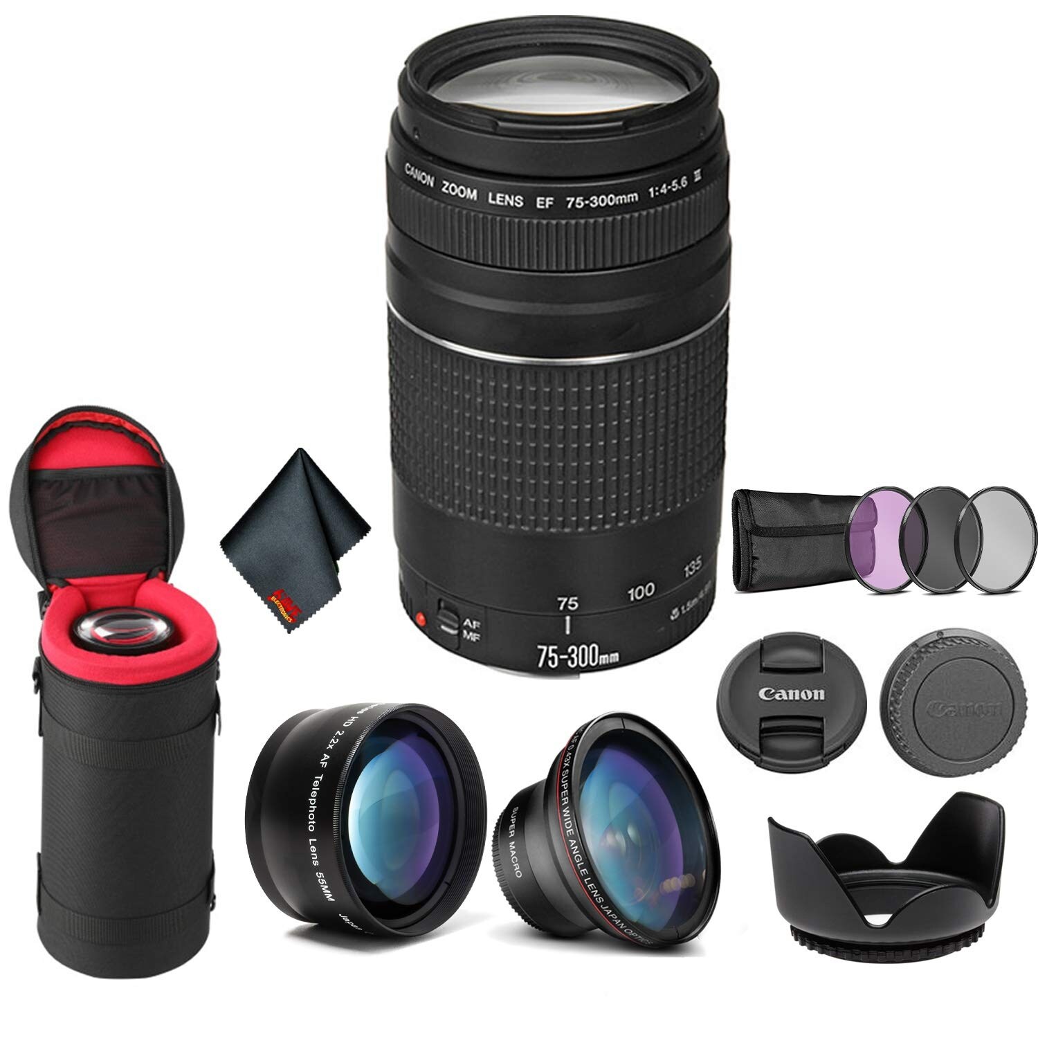Canon Ef 75 300mm F 4 5 6 Iii Telephoto Zoom Lens 6473a003 Bundle Pro Overstock