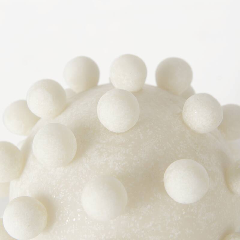 HomeRoots 6" Ivory Resin Knobby Nubs Orb Tabletop Sculpture