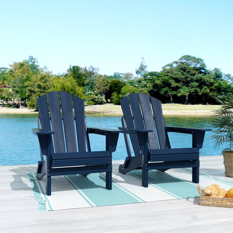 POLYTRENDS Laguna Outdoor Eco-Friendly Poly Folding Adirondack Chair (Set of 2)