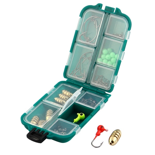 10 Compartments Fishing Hook Set Storage Box Fish Bead Bait Lure Kit Holder Case
