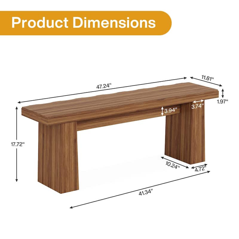 1Easylife 47-Inch Wood Entryway Bench Kitchen Dining Table Bench