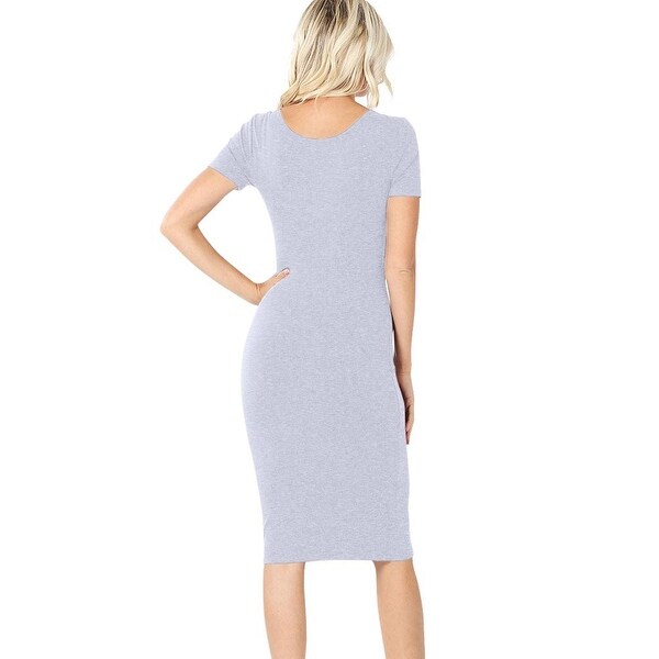 short sleeve cotton midi dress
