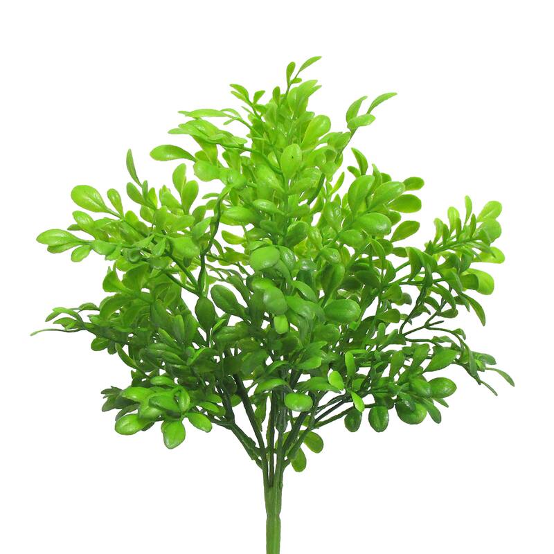 Set of 3 Artificial Garden Leaf Stem Plant Greenery Foliage Bush 14in