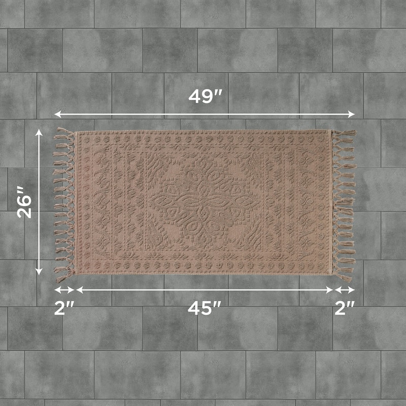 French Connection Nellore Fringe Cotton Bath Rug