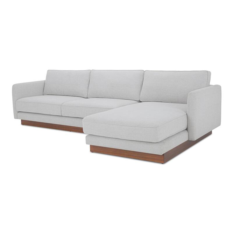 NADAAL STUDIOS Indigo, Sectional With Walnut Base - 112"W x63"D x30.7"H
