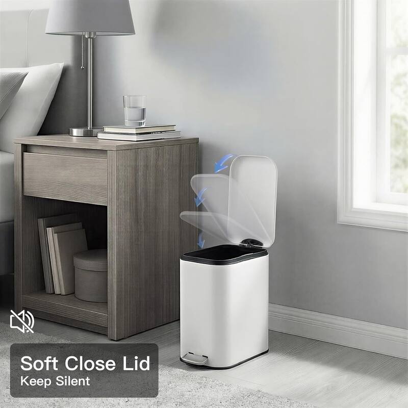 1.3 Gallons Trash Can, Step Garbage Can for Bathroom, Bedroom, Office, Kitchen