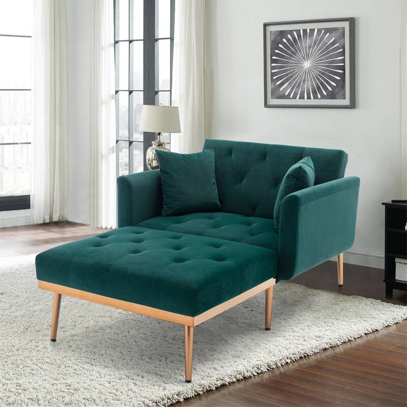 Velvet Accent Chair Convertible Leisure Sleeper Chair Bed Bed Bath