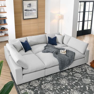 Commix Down Filled Overstuffed 6-Piece Sectional Sofa