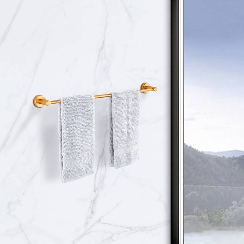 3 Piece Bathroom Hardware Set Wall Mount Adjustable Towel Bar, Hand Towel Ring, Toilet Paper Holder With Mounting Hardware