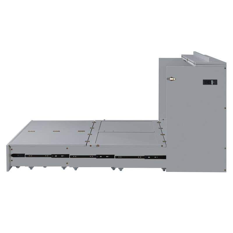 Murphy Bed with Pulley Structure Design, Drawer and USB Ports for Bedroom