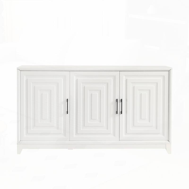 Entertainment Center Media Console Cabinet with 2 Spacious Storage Space