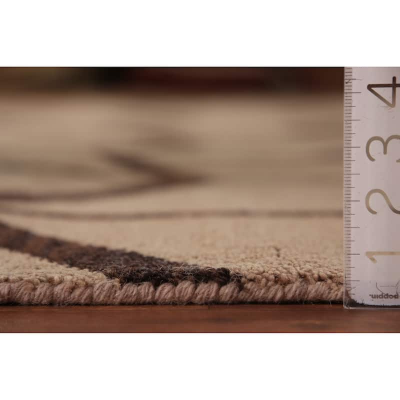 Hand Knotted Oriental 100% Wool Carpet Modern All-Over Beige & Ivories Moroccan Area Rug - 9' 10'' X 7' 11''