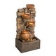 preview thumbnail 8 of 19, Teamson Home 28.5" Outdoor 4-Tier Stacked Stone Cascading Water Fountain with LED Lights
