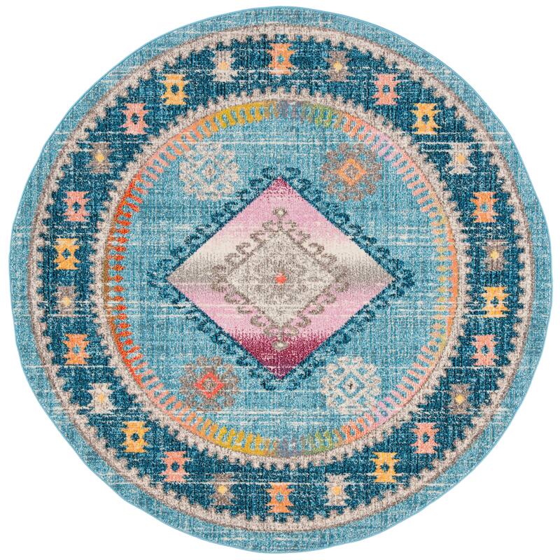 SAFAVIEH Madison Roseann Vintage Boho Diamond Medallion Rug
