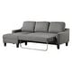 OS Home & Office Furniture Gray Sofa Chaise Sleeper - 6'11
