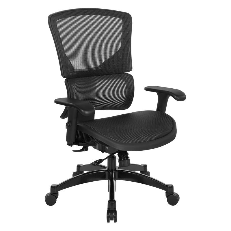 Big & Tall Vertical Managers Chair - Black Vertical Back with Seat and Aluminum Base