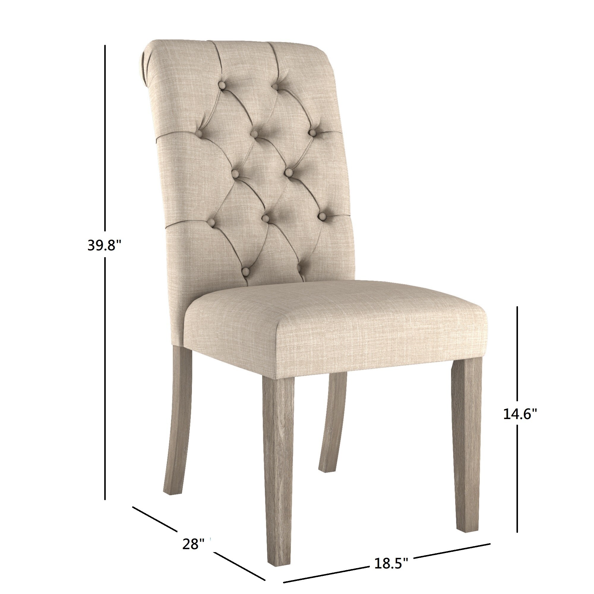Benchwright Linen Tufted Dining Chair With Grey Finish Legs Set Of 2 By Inspire Q Artisan Overstock 31144755