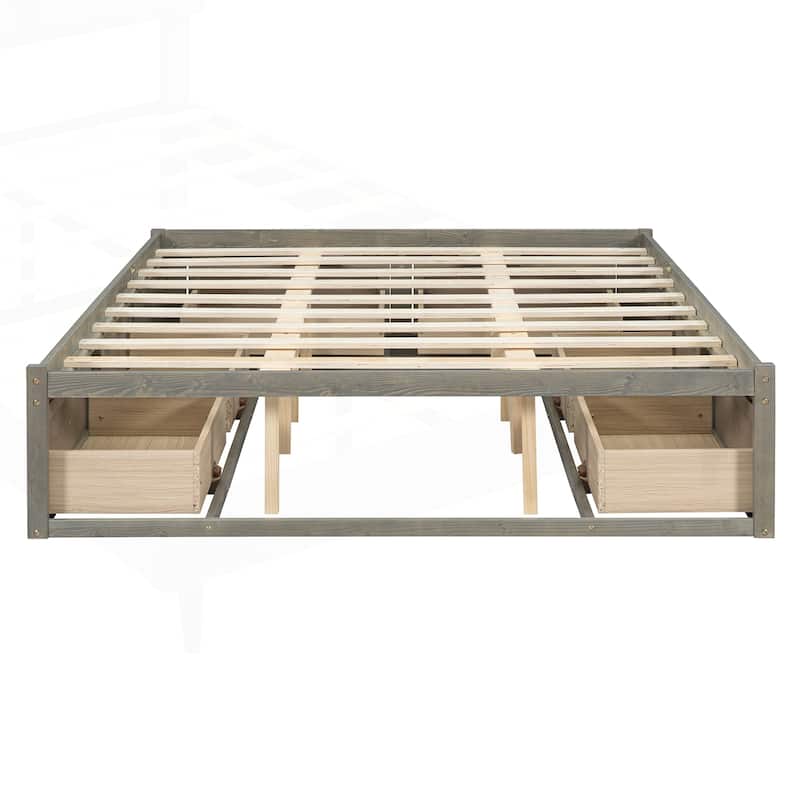 Sophisticated Platform Bed with Abundant Storage and Stylish Design