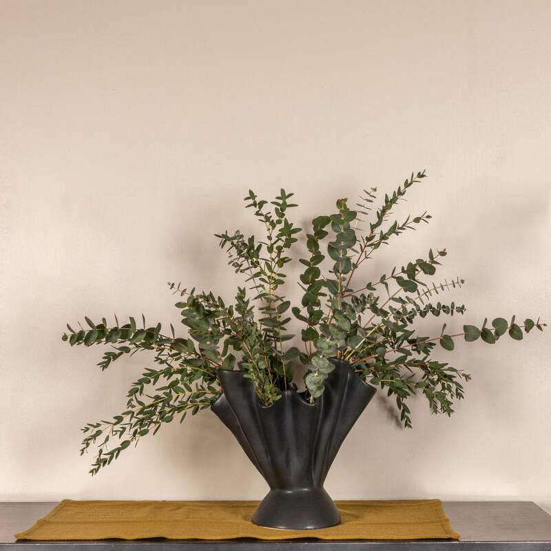 Stoneware Ruffled Vase