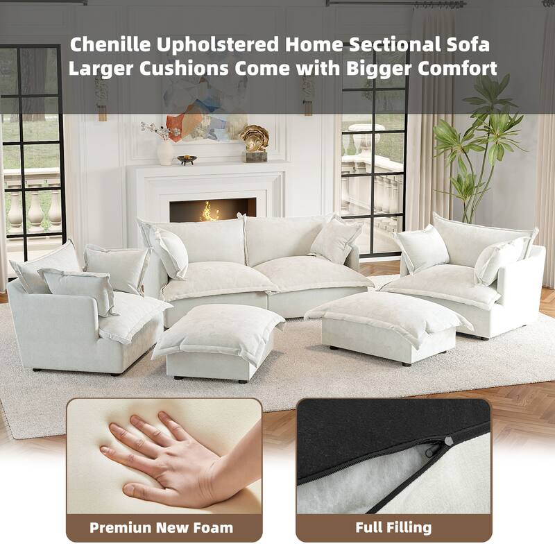 Cloud Chenille Upholstered Modular Sectional Sofa