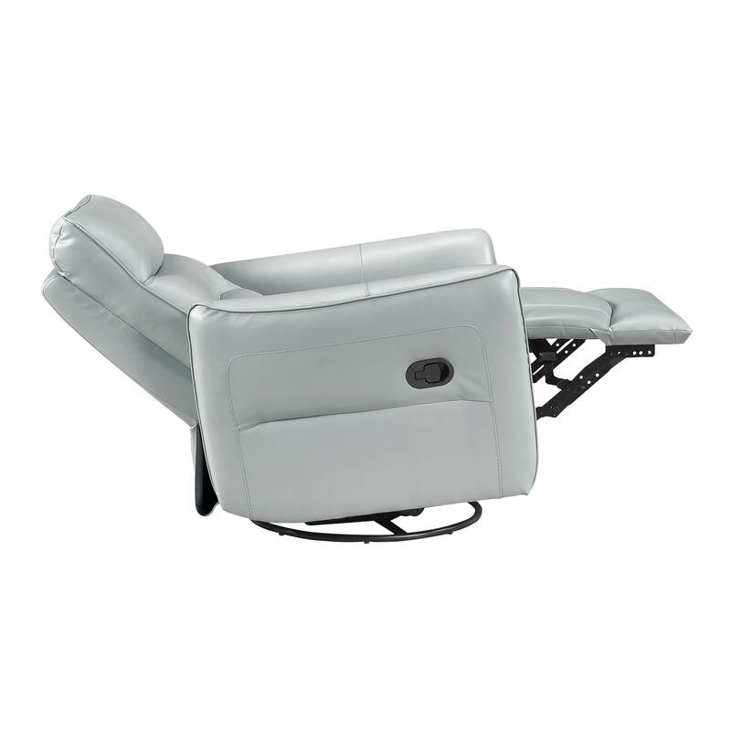 Esther 36" Leather Swivel Glider Recliner - Pull-Handle Motion