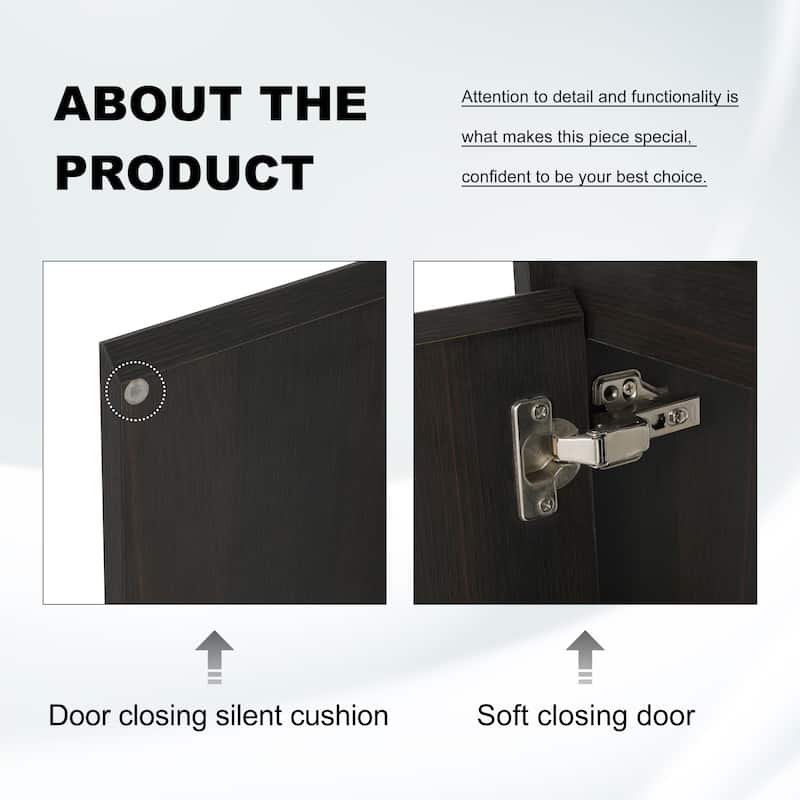 BNK 16"/20"/24"/30"/36" Single Sink Bathroom Vanity with Soft Close Door and Shelf