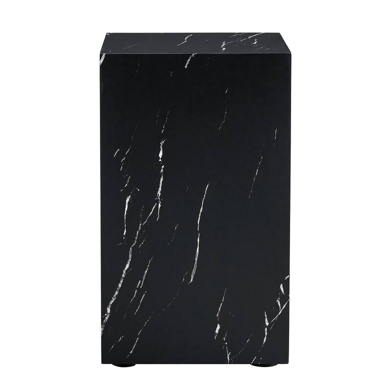 Modern Stylish Coffee Table Rectangular Coffee Table with Black Marble Texture Sticker, for Living Room