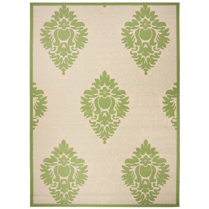 SAFAVIEH Courtyard Donara Boho Indoor/ Outdoor Waterproof Patio Backyard - 8' x 11' - Natural/Olive