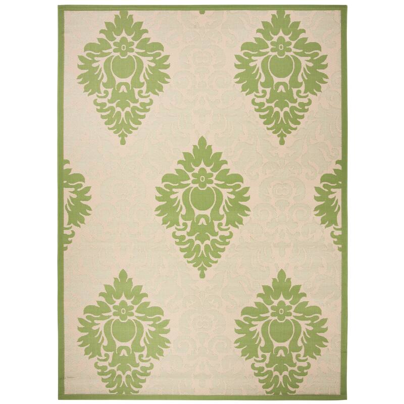 SAFAVIEH Courtyard Willene Boho Indoor/ Outdoor Waterproof Patio Backyard Rug - 8' x 11' - Natural/Olive