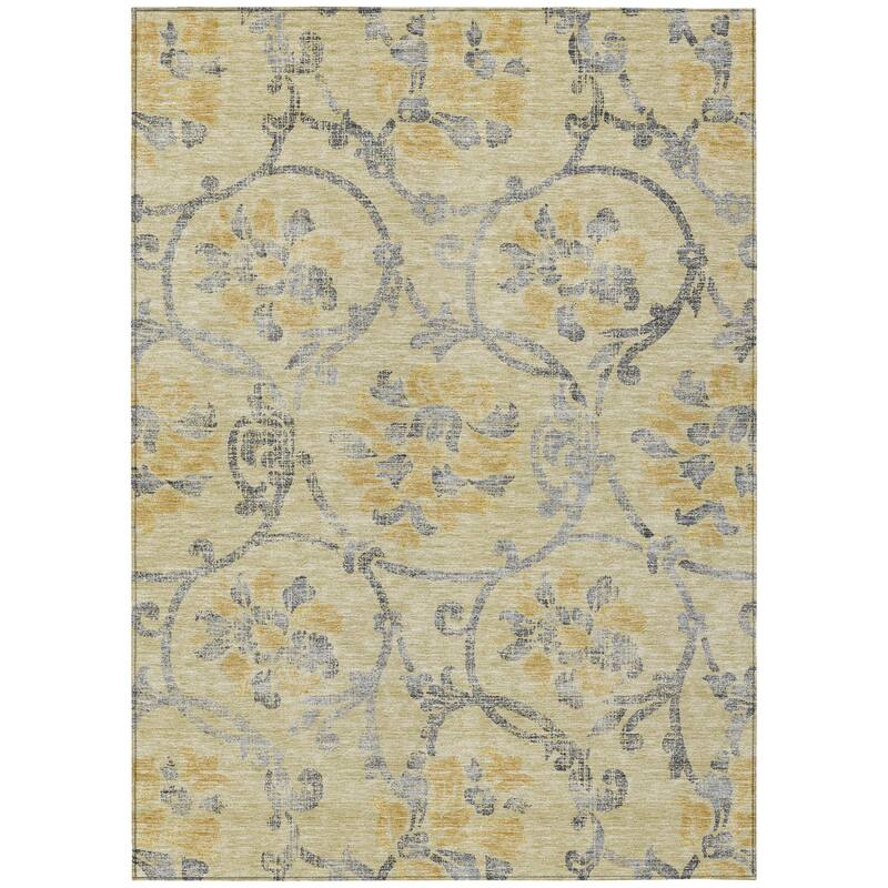 HomeRoots Floral Traditional Rectangle Outdoor Rug