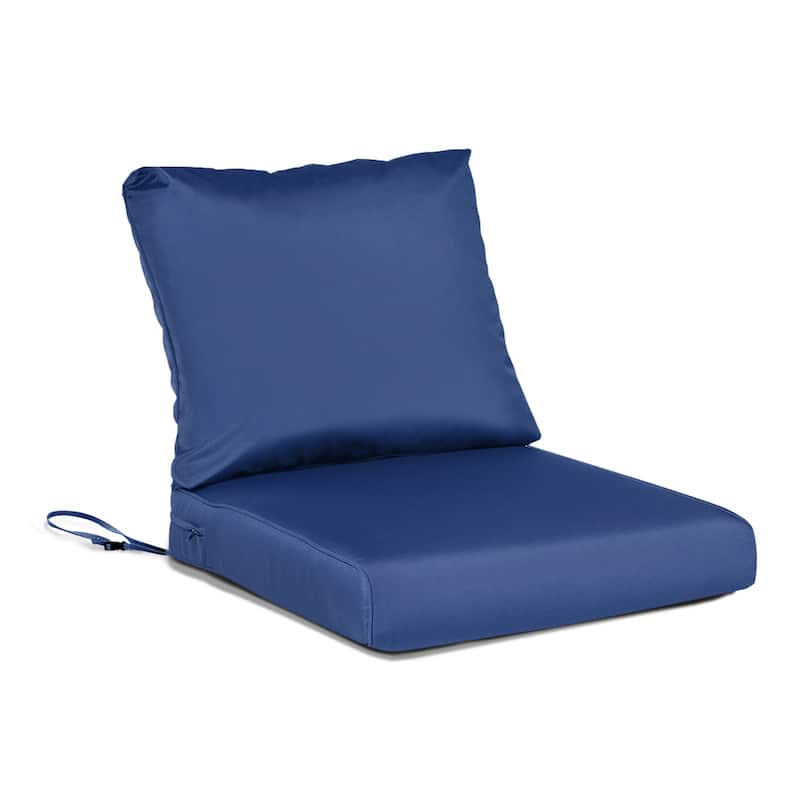 Aoodor Outdoor Chair Cushions Set, Water Resistant Deep Seat Cushions - 24"x24" - Navy Blue