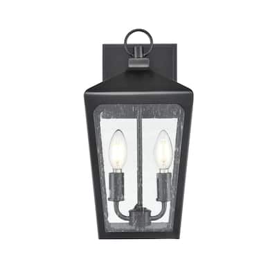 Millennium Lighting Brooks 2 Light Outdoor Wall Sconce in Powder Coat Black