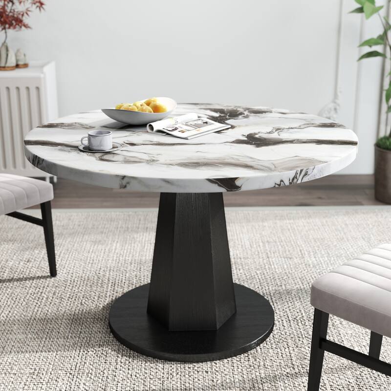 Roundhill Furniture Cavira 5-Piece Round Modern Dining Set