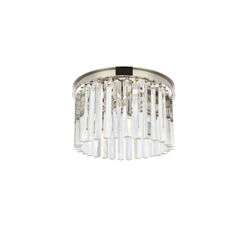 Royce Edge 3-Light Polished Nickel Flush Mount