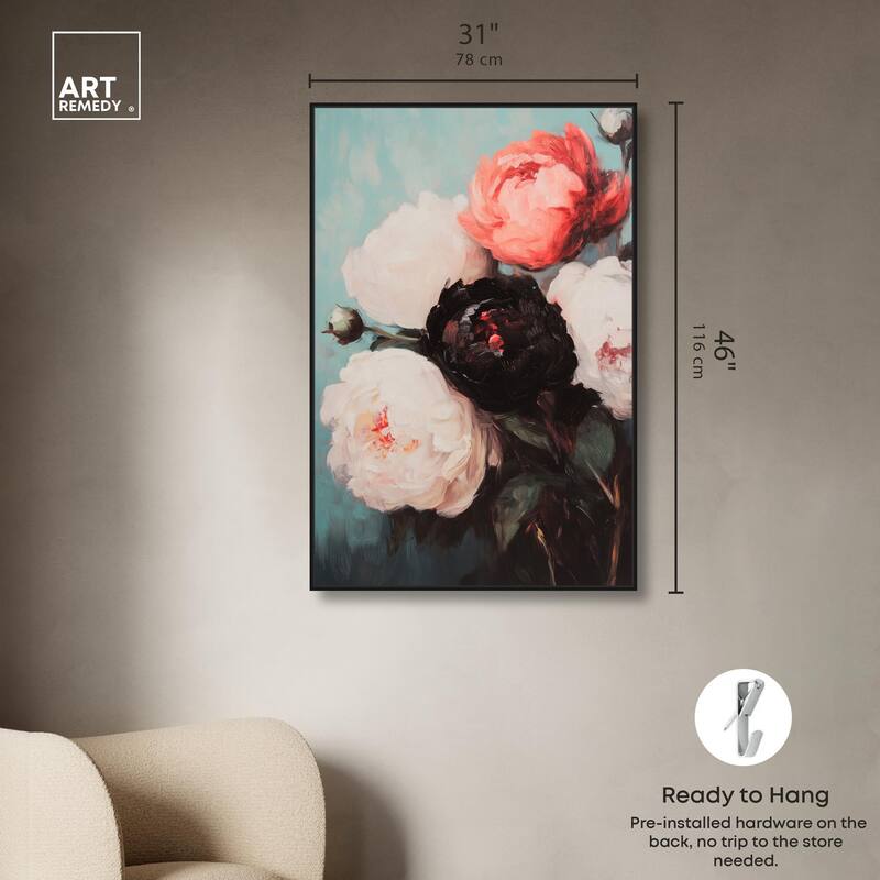 Three Shades of Peony I Canvas by Art Remedy