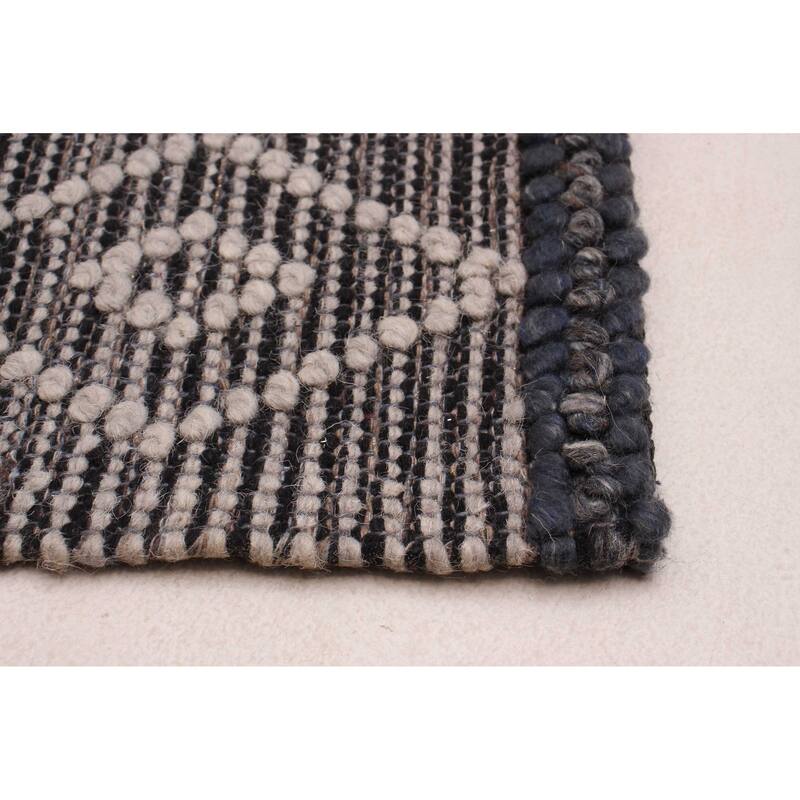 ECARPETGALLERY Braid weave Sienna Grey Wool Rug - 4'0 x 6'0