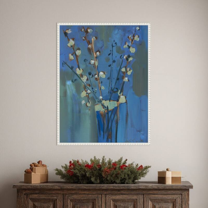 Winter Willow II by Erin McGee Ferrell (23 x 30 in.), Framed Canvas Wall Art Print - Sylvie Beaded White