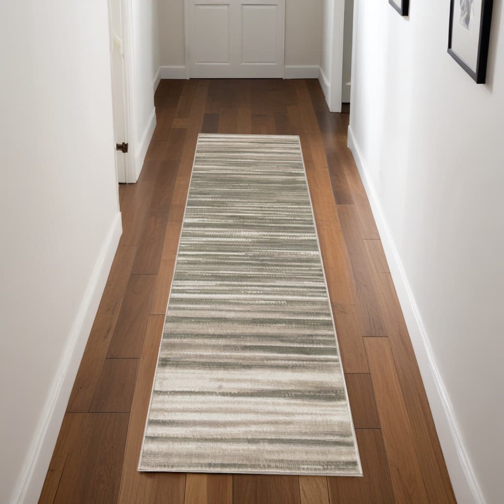 Fozid Power Loomed Abstract Traditional Modern Stain Resistant Area Rug By HomeRoots - 87' X '27' X '0.5