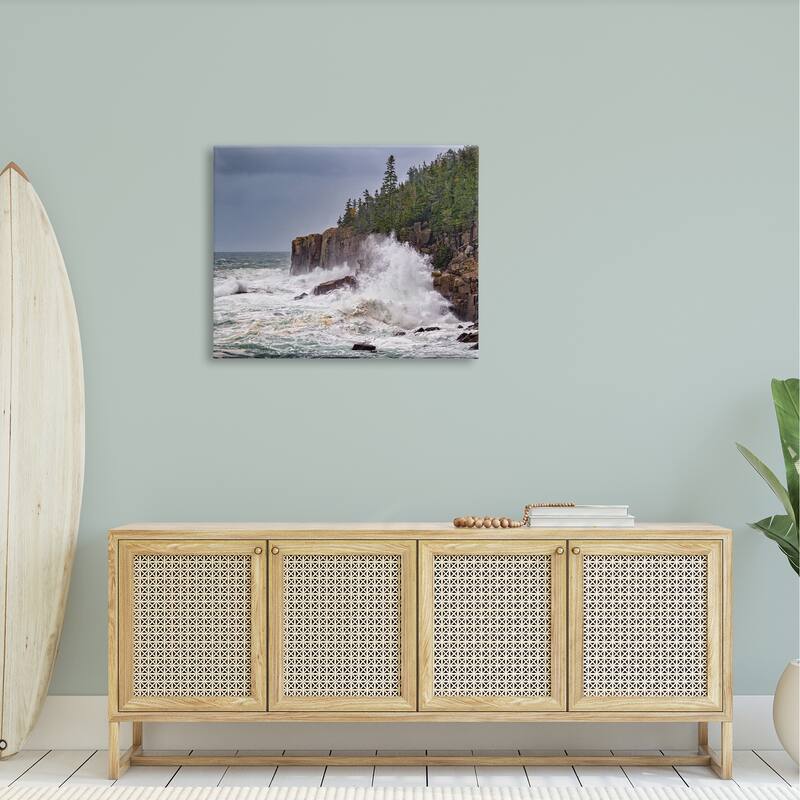Stupell Crashing Ocean Waves Cliff Wall Canvas Wall Art by Rick Berk