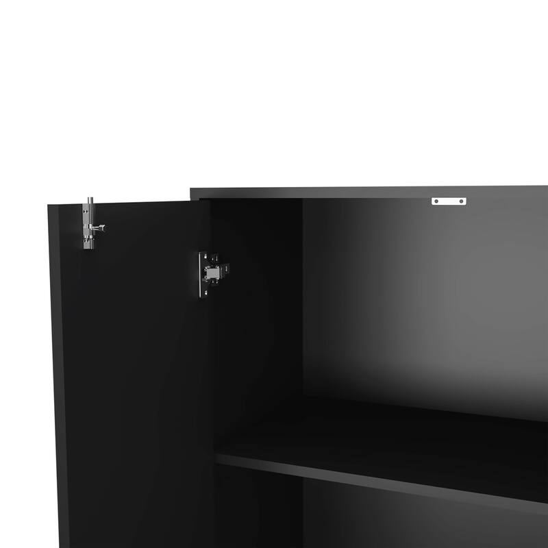 Lewis Storage Cabinet Base, Four Caster, Double Door Cabinet, Two Interior Shelves