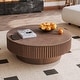 preview thumbnail 5 of 13, 39.37'' Round Coffee Table with Storage, Natural Wood Walnut