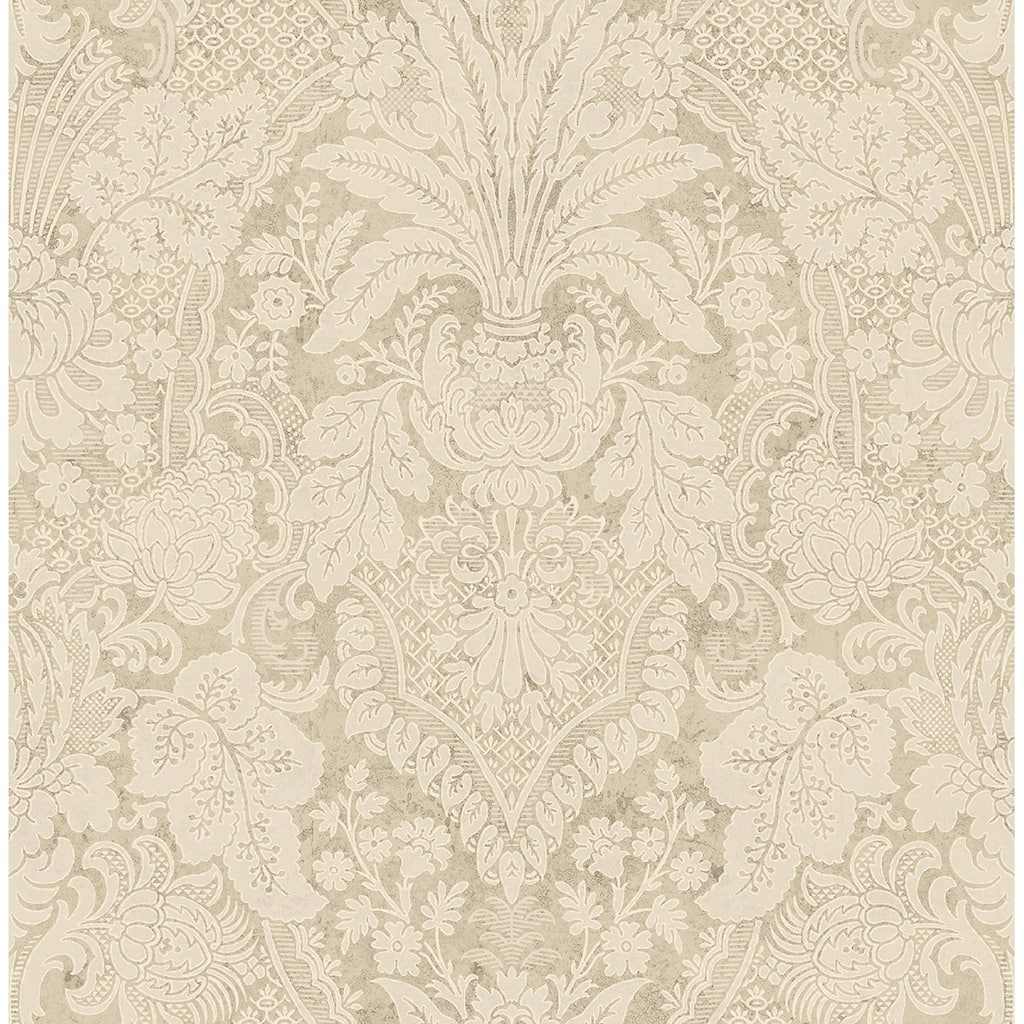Seabrook Designs Buncombe Damask Unpasted Wallpaper