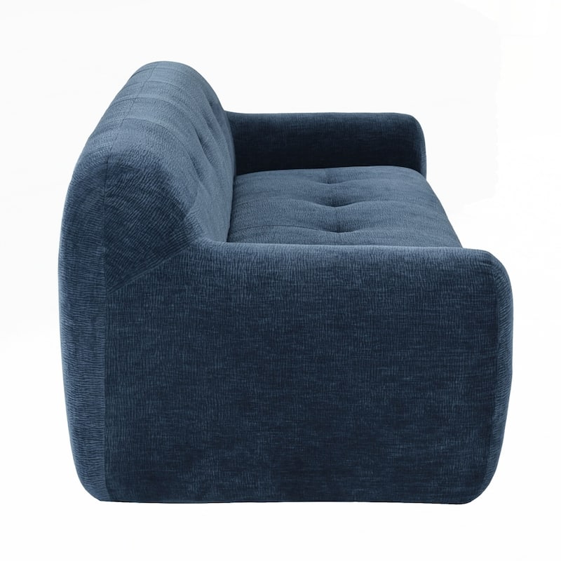Full Sponge Compression Design Chenille Fabric 3-Seater Sofa with Tufted Style